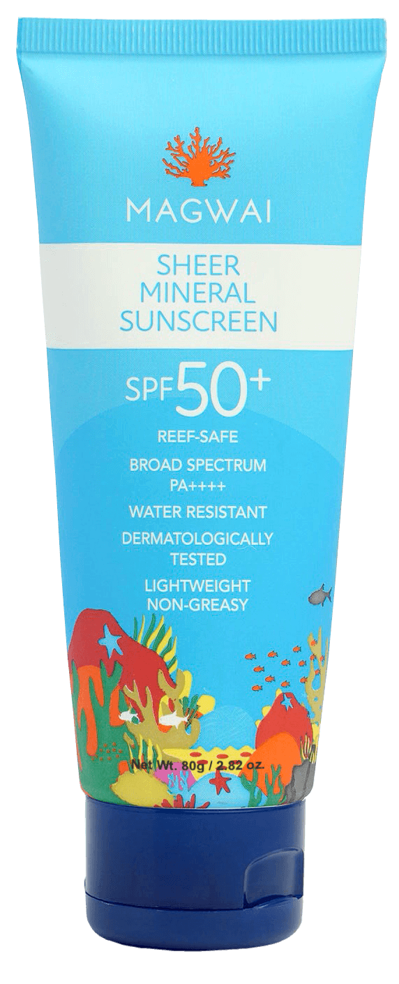 MAGWAI Reef-Safe Sheer Mineral Sunscreen, no white cast, lightweight, not greasy, SPF50+ PA++++, dermatologically tested, hypoallergenic, non-comedogenic, water resistant, Philippines beach and daily sunscreen, also good as travel sunscreen