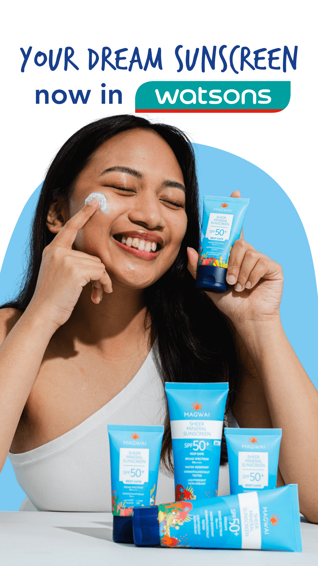 MAGWAI Reef-Safe Sheer Mineral Sunscreen in Watsons stores nationwide