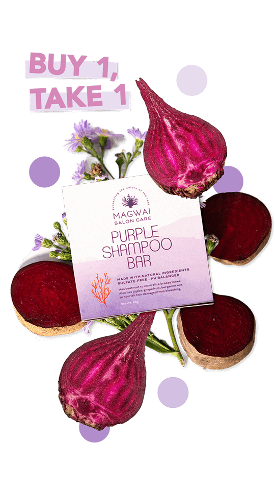 Purple Shampoo Bar for bleached and colored hair Buy 1 Take 1. Uses beet root extract, non-stripping, sulfate-free, pH-balanced, plastic-free